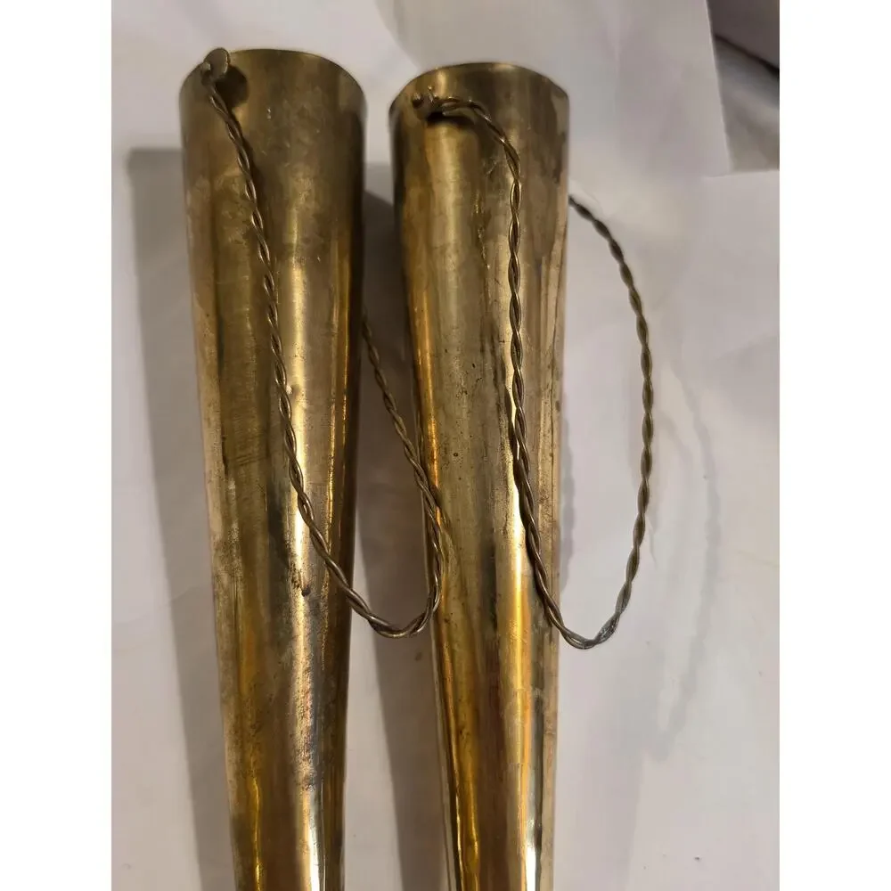 Florists vintage brass conical display ornament wall art fireplace